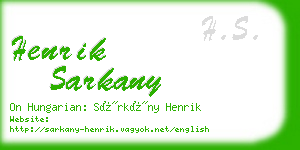 henrik sarkany business card